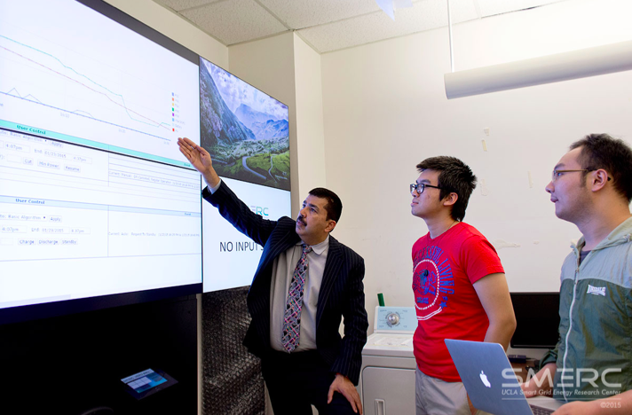 Professor Rajit Gadh (left) at the Smart Grid Energy Research Center at UCLA.