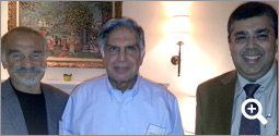 2/6/2013 - Roy Doumani (UCLA), Ratan Tata (Chairman Emeritus, The Tata Group) and Rajit Gadh (UCLA SMERC) discussing "Innovation" at UCLA